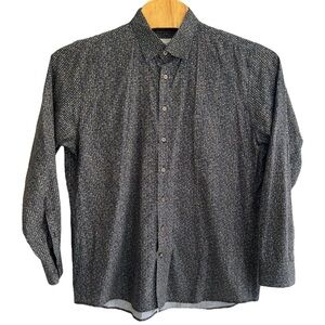 Haupt Men's Black Patterned Long‎ Sleeve Button Down Shirt  Sz XL